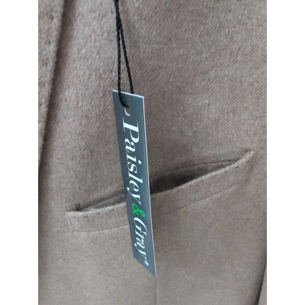 Paisley & Gray Mens Peak Slim Fit Asian Bird Lined Blazer Size 46R Beige NWT‎